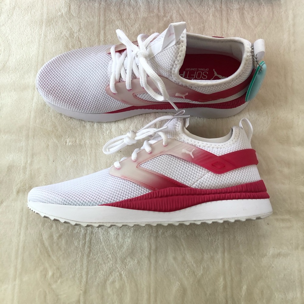 Puma running shoes pacer next excel pink inner sz 8 1/2 soft memory foam